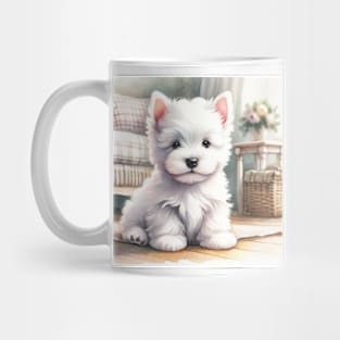 Watercolor West Highland White Terrier Puppies Painting - Cute Puppy Mug